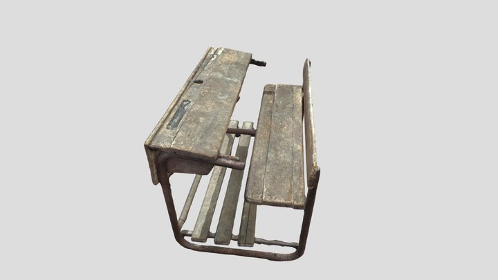old school desk photoscanned 3D Model