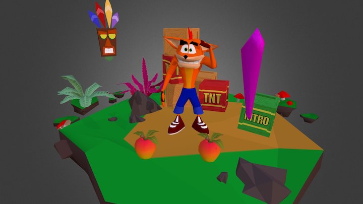 Crash Bandicoot - Animated Scene 3D Model