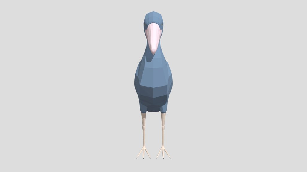 Low Poly Shoebill Stork
