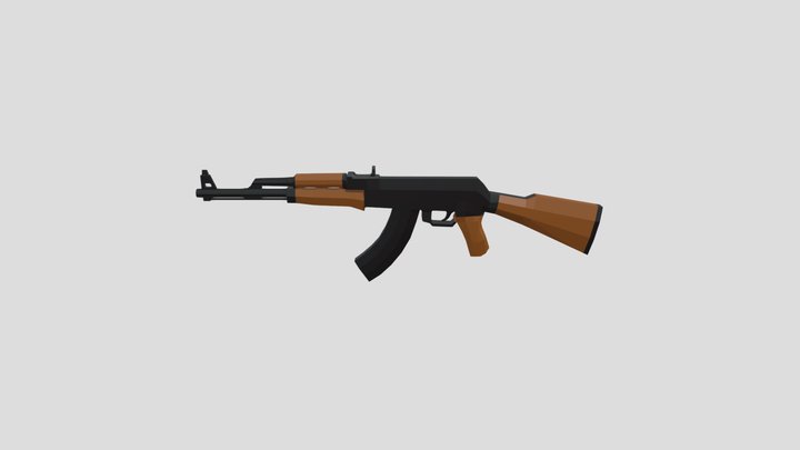 Low Poly AK-47 3D Model