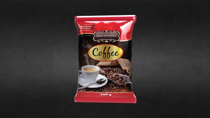 Nagashree Coffee 250g Pack 3D Model