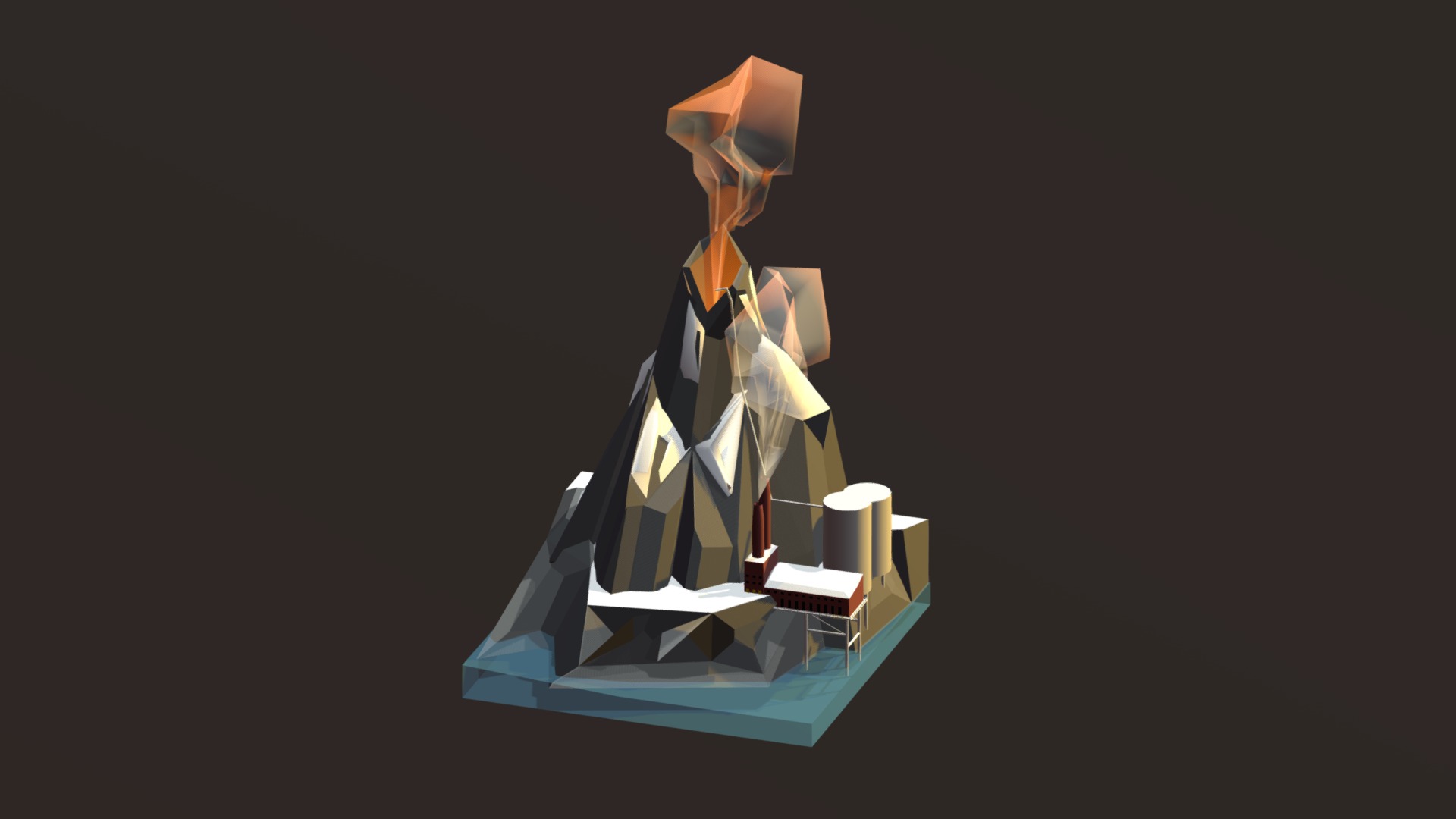 Snowy volcano - 3D model by sistow [b676137] - Sketchfab