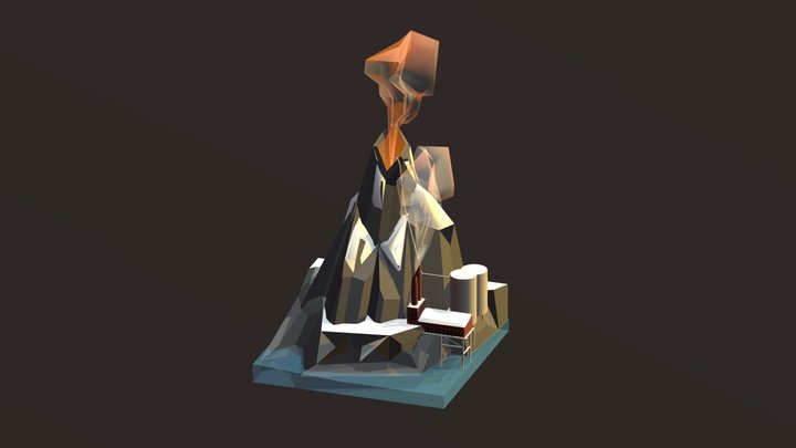 Snowy volcano 3D Model
