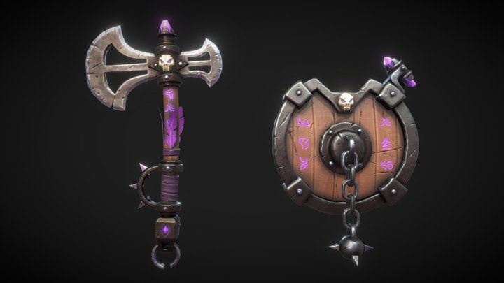 Fantasy Axe And Shield