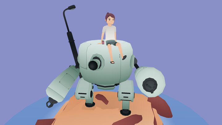 A Girl and Her Mech 3D Model