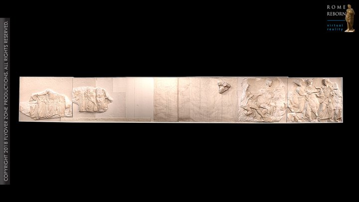 3D rendering of Parthenon South Frieze Part 9