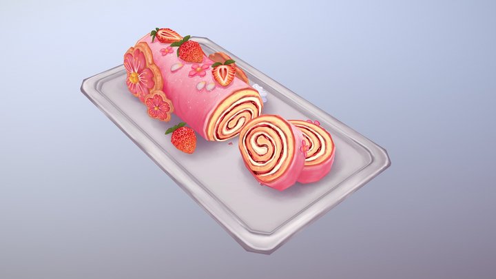 Cherry Blossom Roll 3D Model