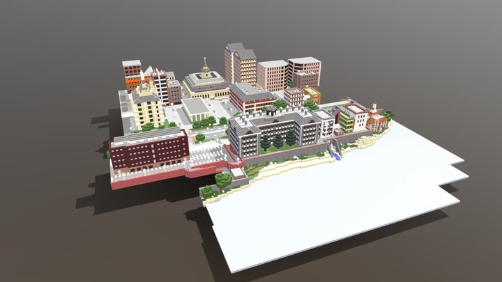 minecraft city map 3D Model