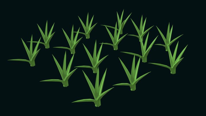 Realistic 3D grass 3D Model