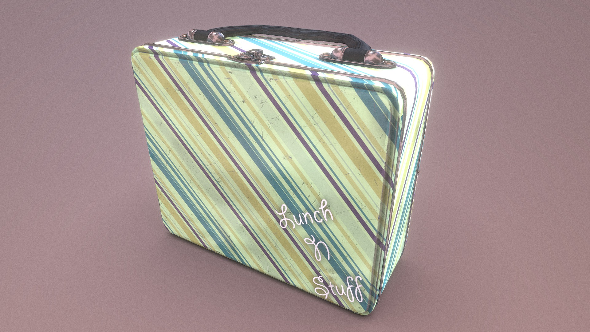 3D model Lunch N Stuff Lunchbox - This is a 3D model of the Lunch N Stuff Lunchbox. The 3D model is about a blue and yellow pouch.