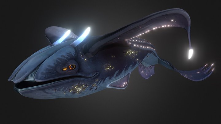 Glow Whale 3D Model
