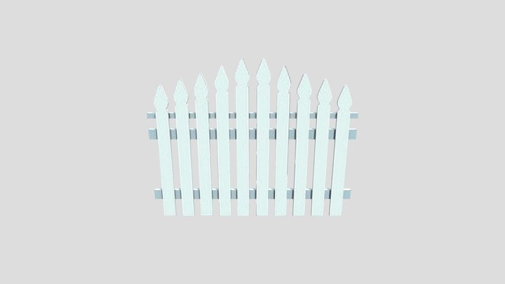 Robin Egg Blue Picket Fence 3D Model