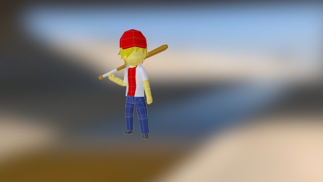 Highschool Baseball Boy 3D Model