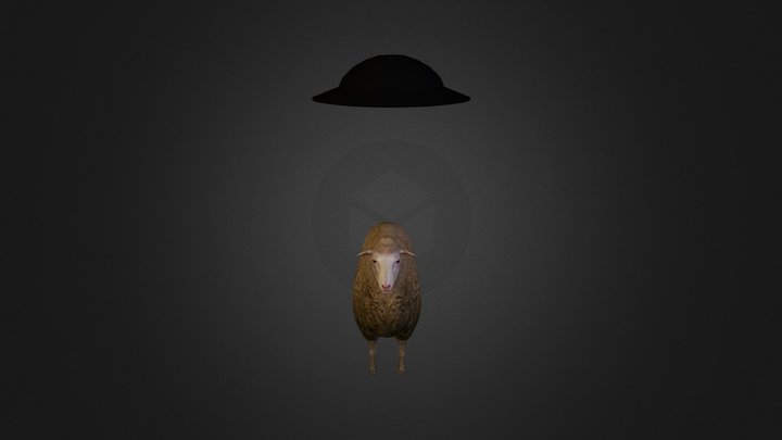 Sheep and UFO 3D Model