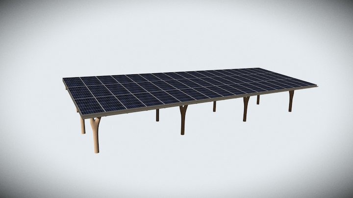 Multi-Bay Carport 3D Model