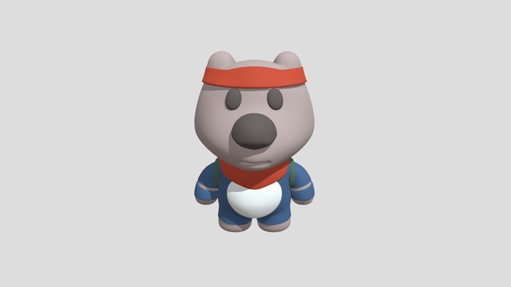 cute bear character 3D Model