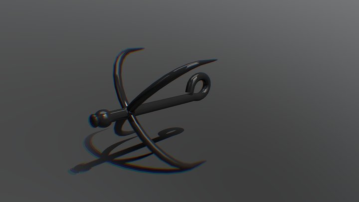 Grappling Hook Head Piece 3D Model