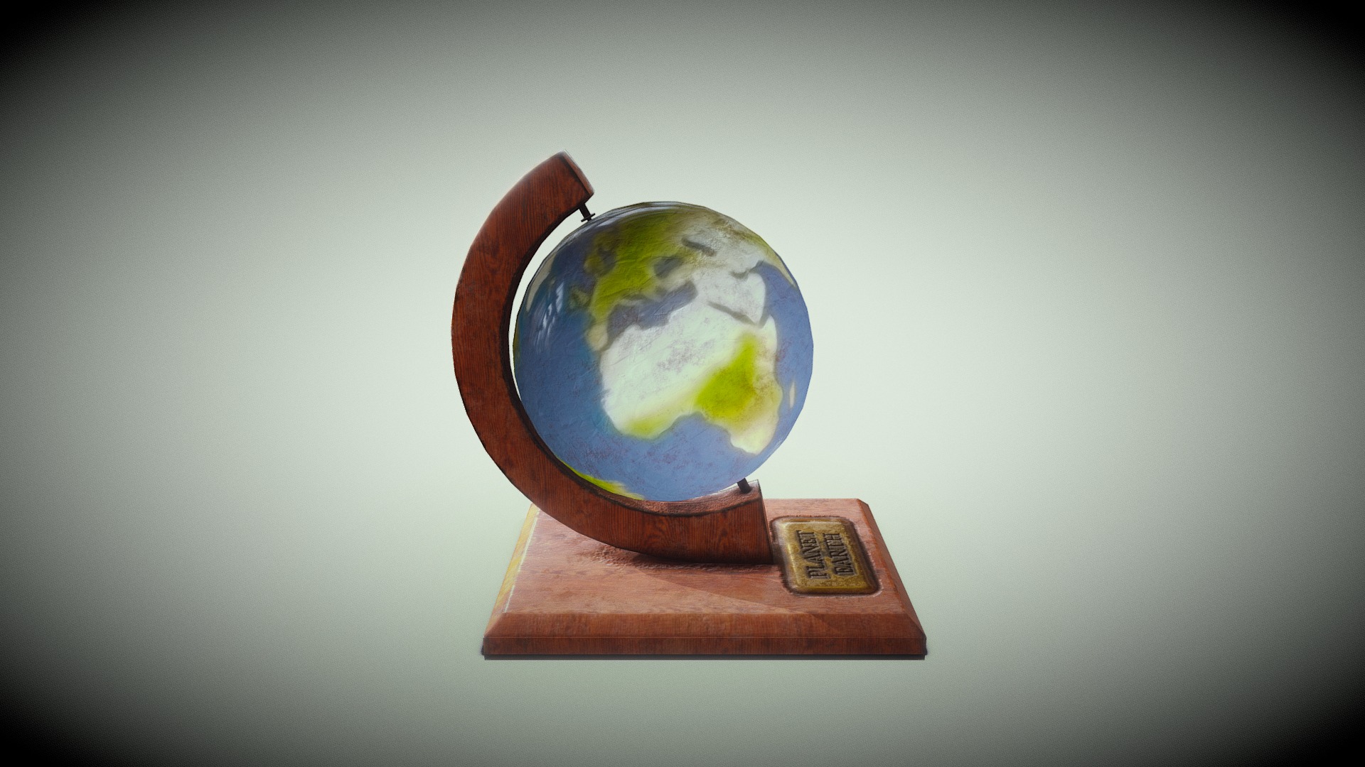 3D model Desk Globe / Game Ready Asset / PBR / - This is a 3D model of the Desk Globe / Game Ready Asset / PBR /. The 3D model is about a bowl with a map on it.