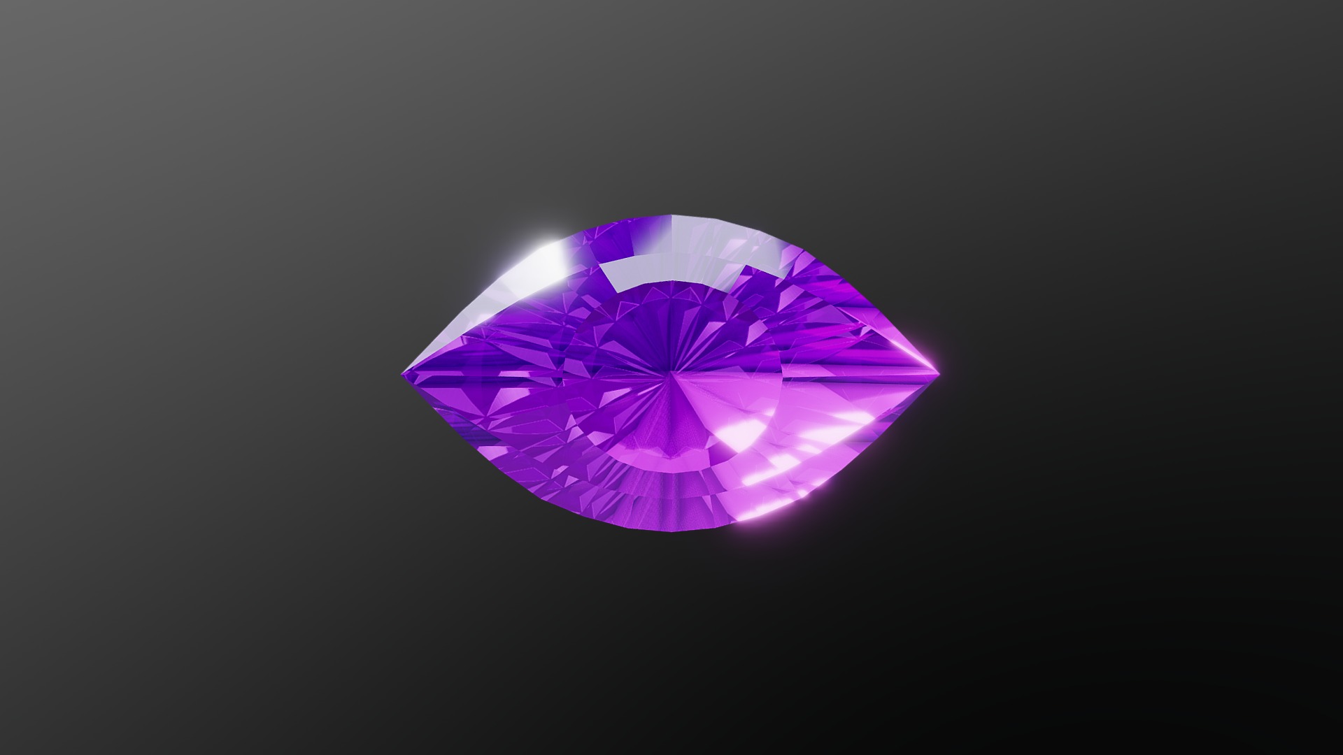 3D model Amethyst Cleopatra Eye Cut - This is a 3D model of the Amethyst Cleopatra Eye Cut. The 3D model is about a purple and pink gem.