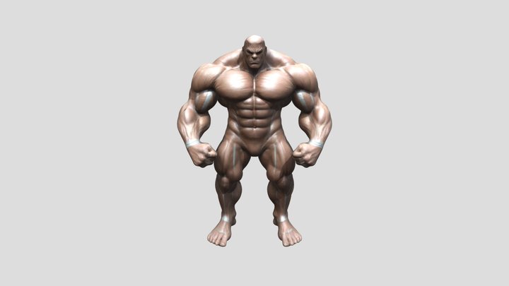 Muscular Humanoid Figure - Stylized 3D Model 3D Model