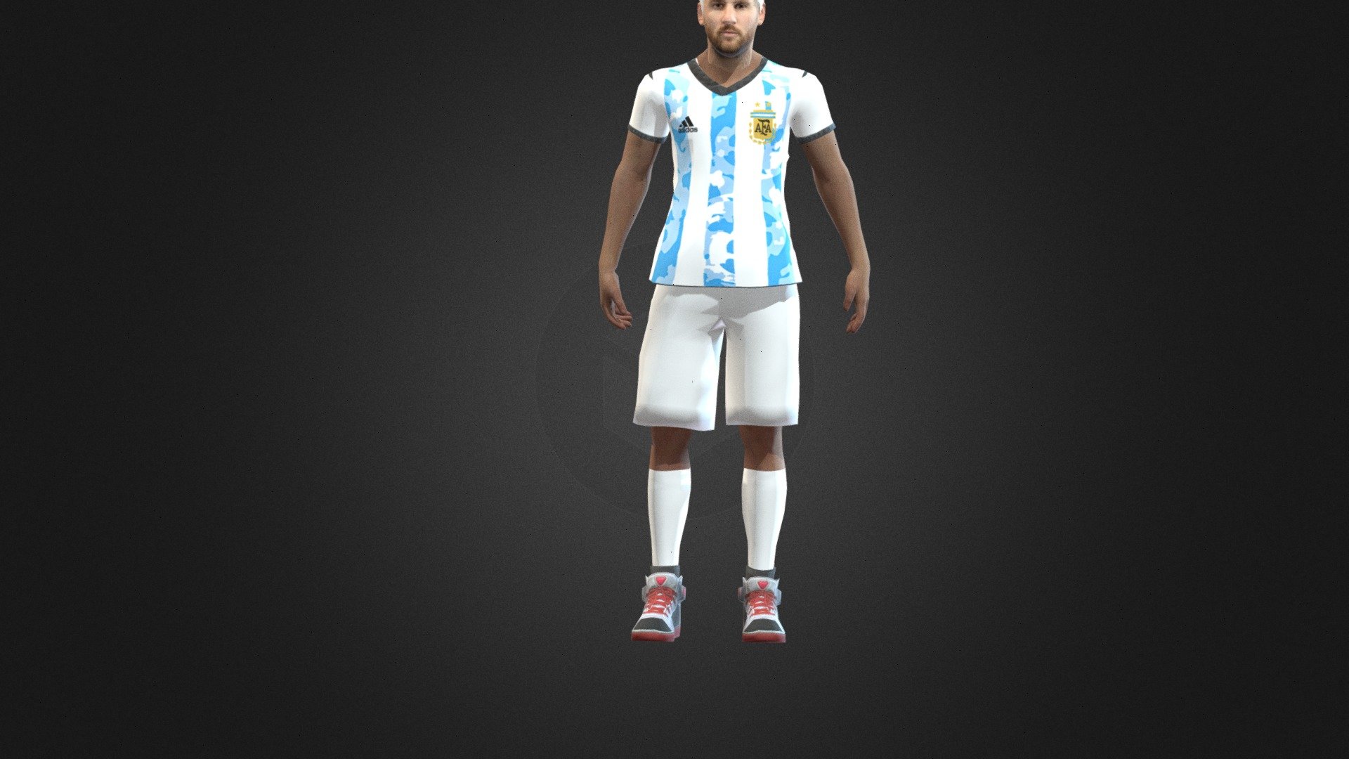 Argentina Messi New Jersey Design 2022 3D model rigged