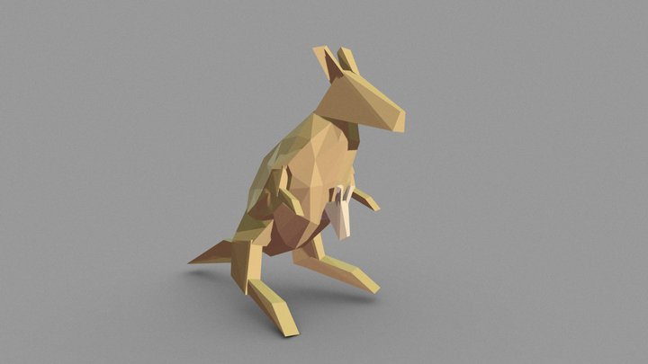 Kangaroo and joey – Modelo 3D gratuito STL