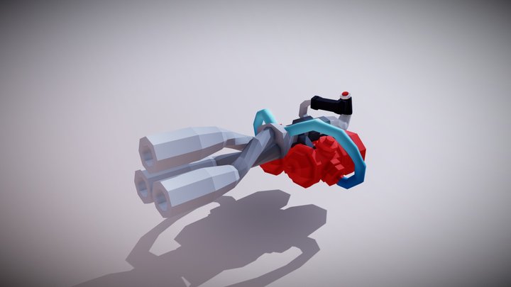 Low Poly Water Gun 3D Model