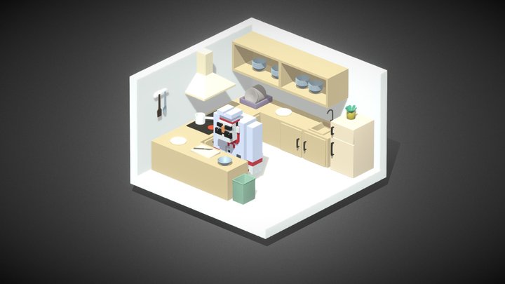 Isometric Kitchen 3D Model