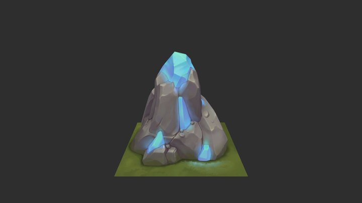 Handpainted rock 3D Model