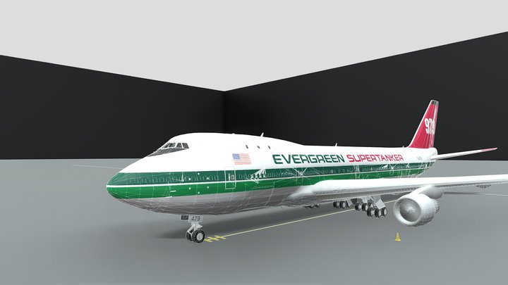 Boeing 747 100f evergreen super cargo tanker 3D Model