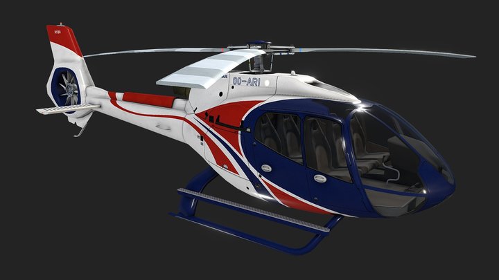Helicopter Airbus H130 Generic Livery 12 3D Model