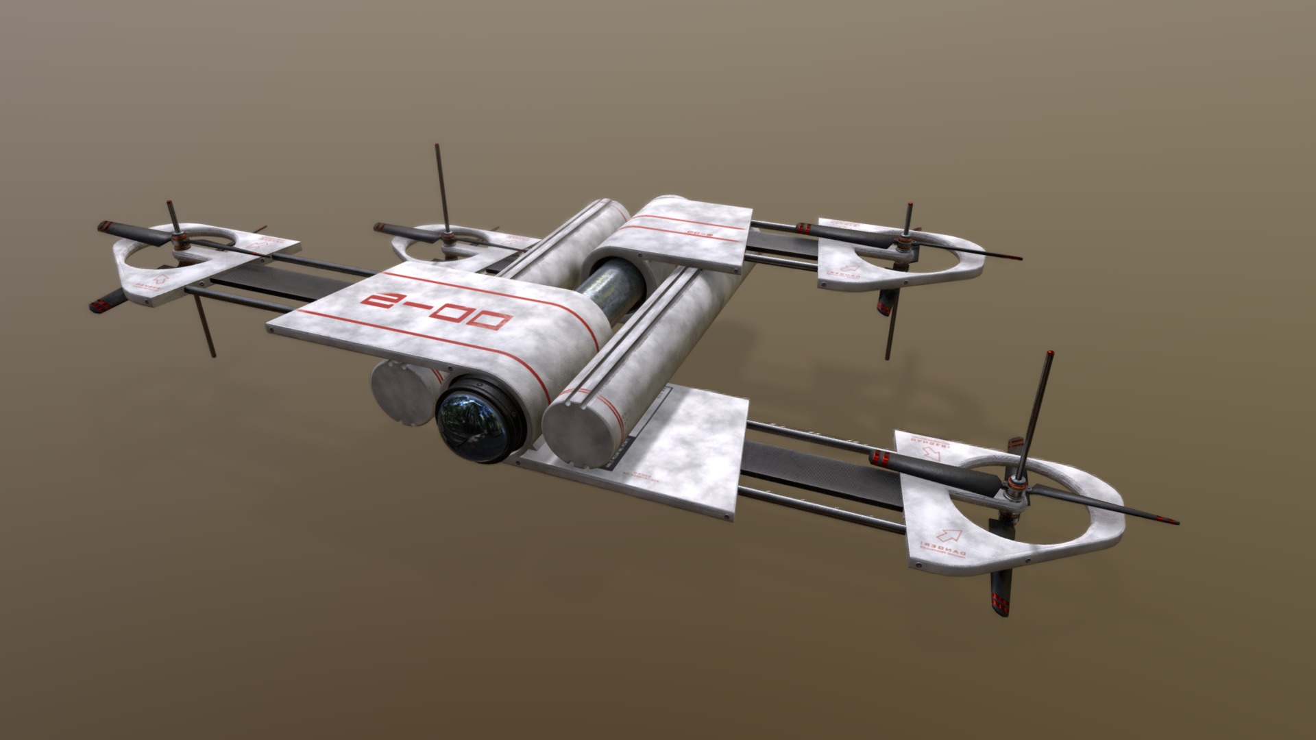3D model Extending Drone Model 02 - This is a 3D model of the Extending Drone Model 02. The 3D model is about a drone with a paper attached.