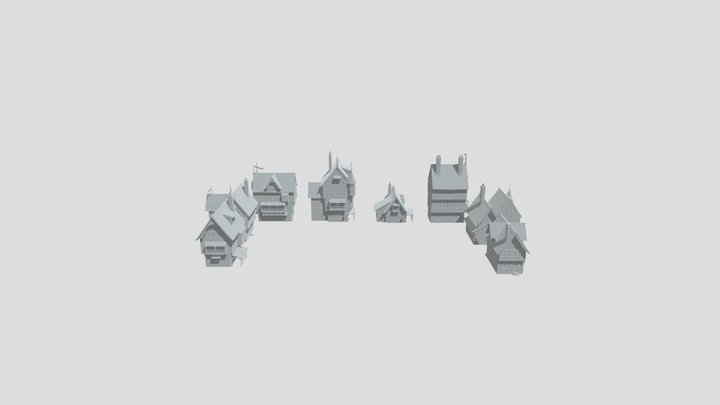 Medieval Houses 3D Model