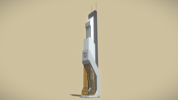 Futuristic Sci-Fi Skyscraper 06 3D Model