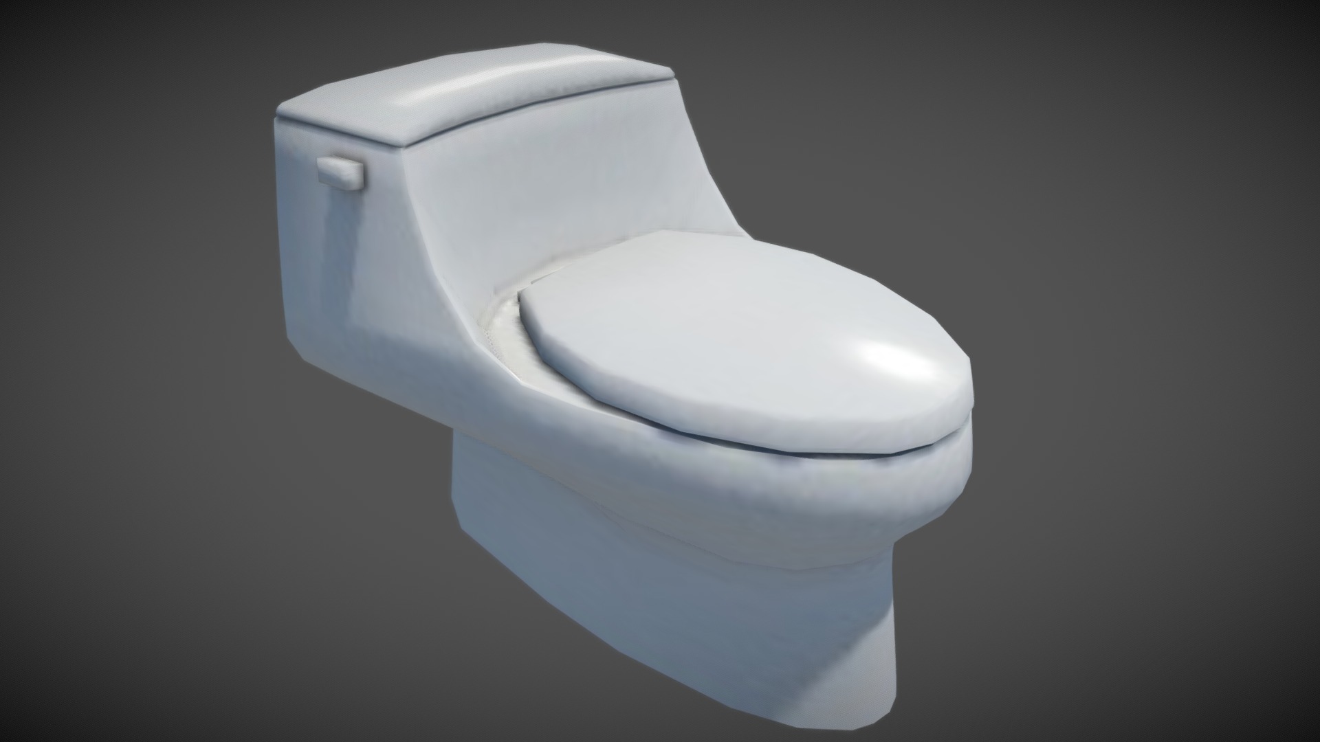 3D model Super Low Poly Toilet - This is a 3D model of the Super Low Poly Toilet. The 3D model is about a white box with a lid.