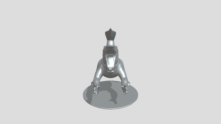 cartoon crocodile fetching ball 3D Model