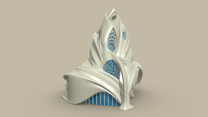 0134 - Futuristic House 3D Model