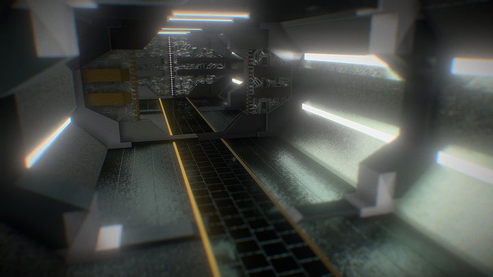 Spaceship Hallway 3D Model