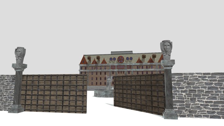 Haunted Arkham Asylum - Horror Game Asset 3D Model