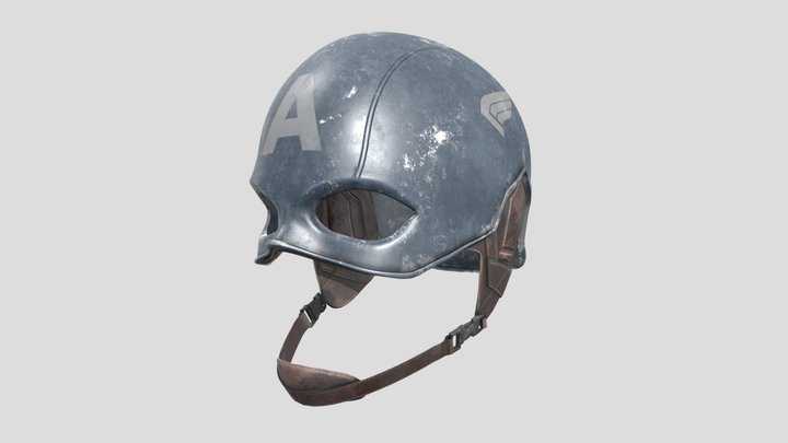 Captain America Helmet PBR 3D Model