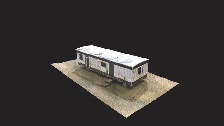 Old brown caravan 3D Model