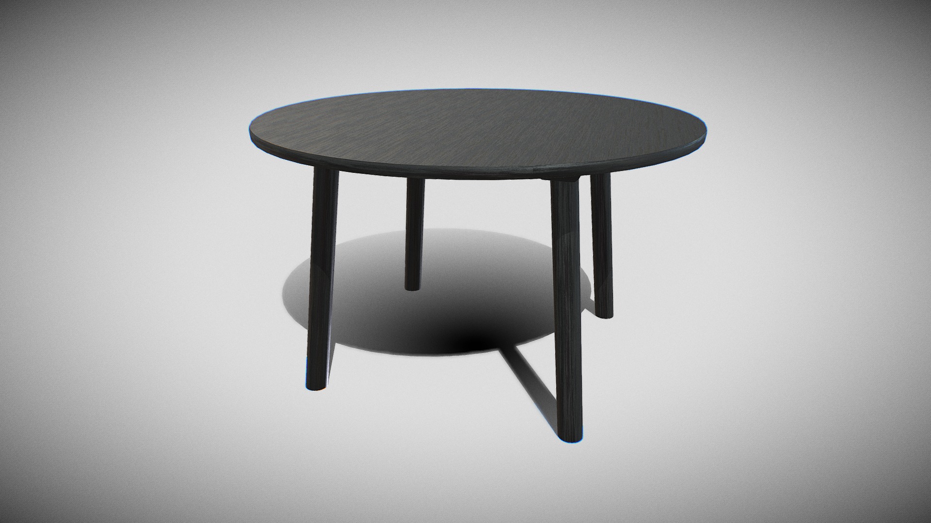 3D model TARO TABLE-Model 6121-Black ash wood - This is a 3D model of the TARO TABLE-Model 6121-Black ash wood. The 3D model is about a table with a chair.