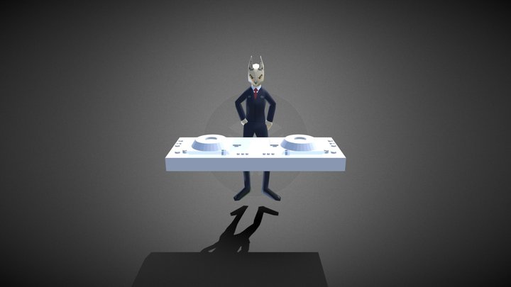 Gato DJ Y Consola 3D Model