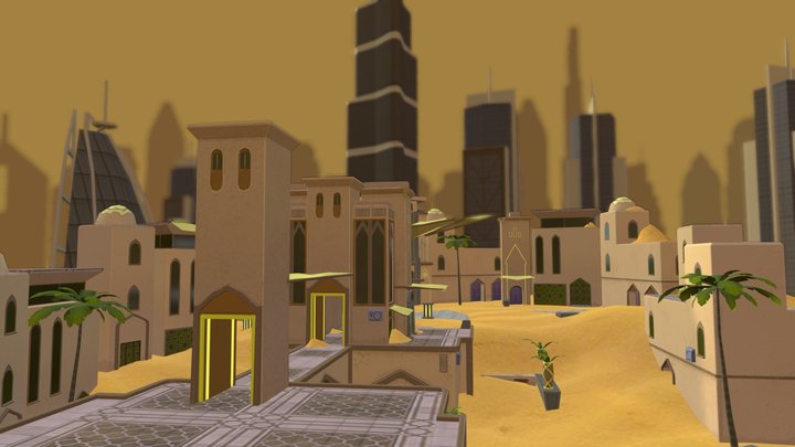 City in the desert 3D Model