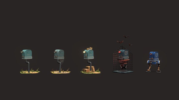 05_Mailbox(new, old, family, crazy, specialized) 3D Model