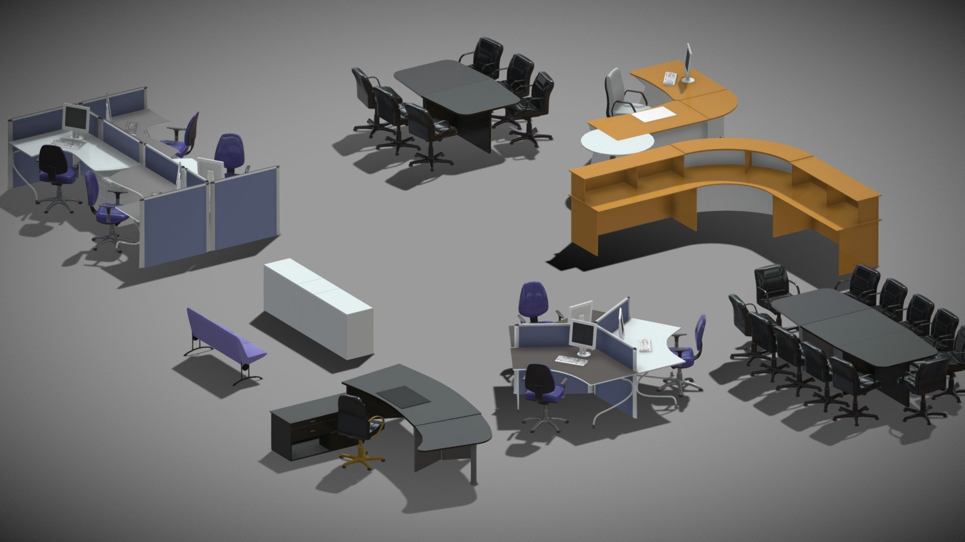 office furniture vol 09 pack Buy Royalty Free 3D model by Giimann
