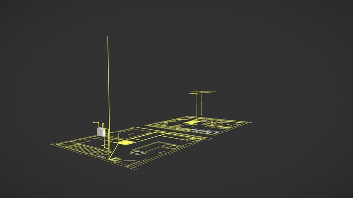 Projeto Gás Pav. Térreo e Superior 3D Model