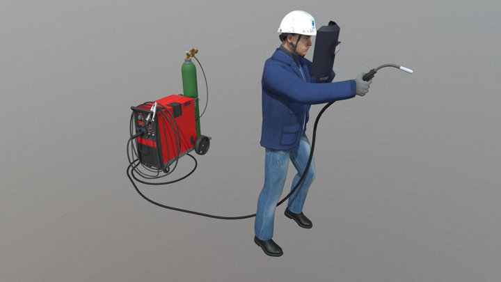 009 Male Worker Welder 02 3D Model