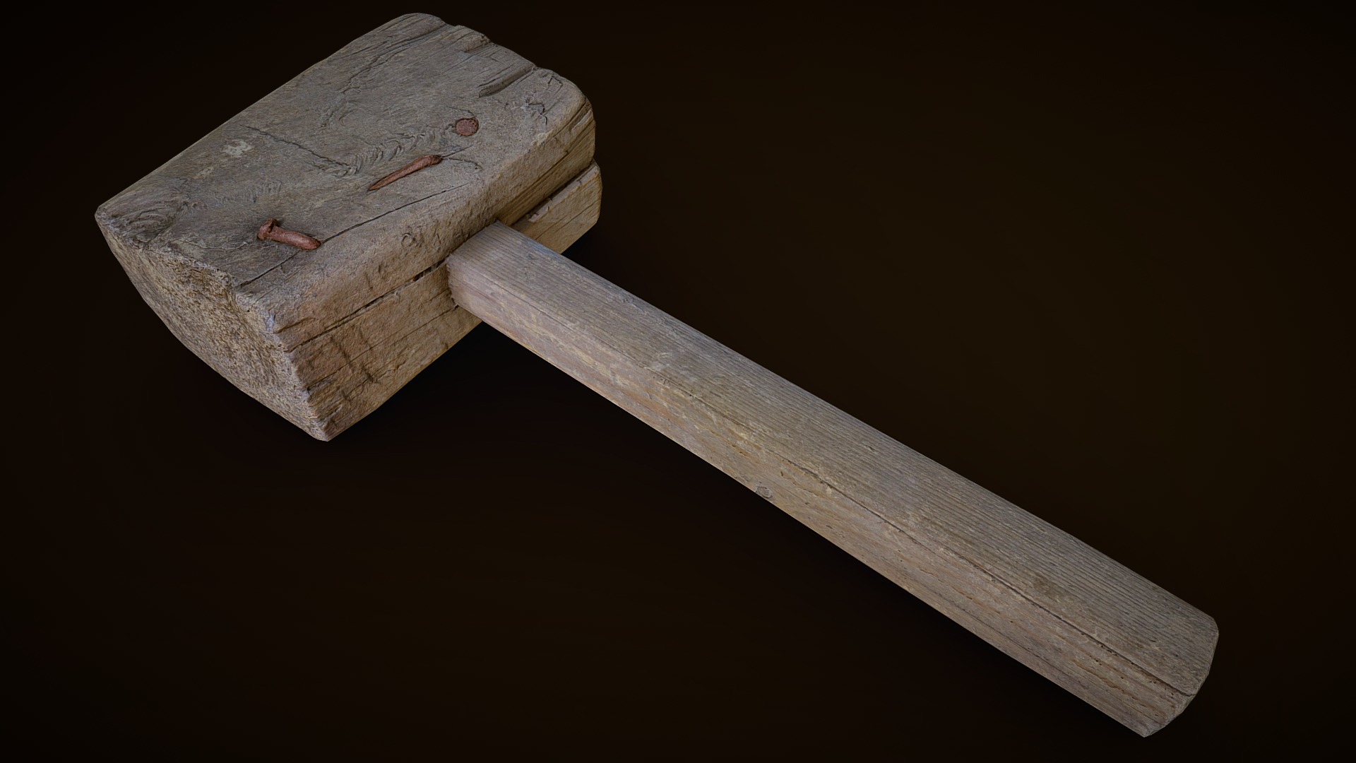 3D model Kiyanka - This is a 3D model of the Kiyanka. The 3D model is about a wooden axe with a black background.