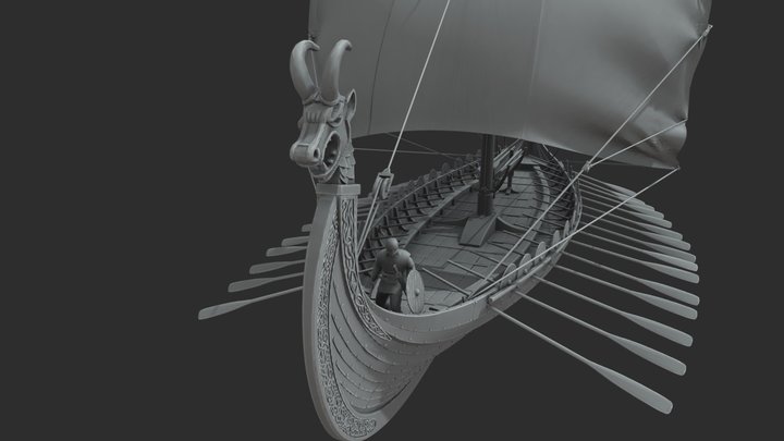 Longboat 3D Model